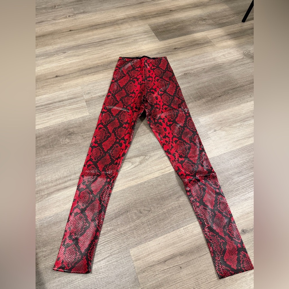 Commando Red and Black Snake Print Leggings